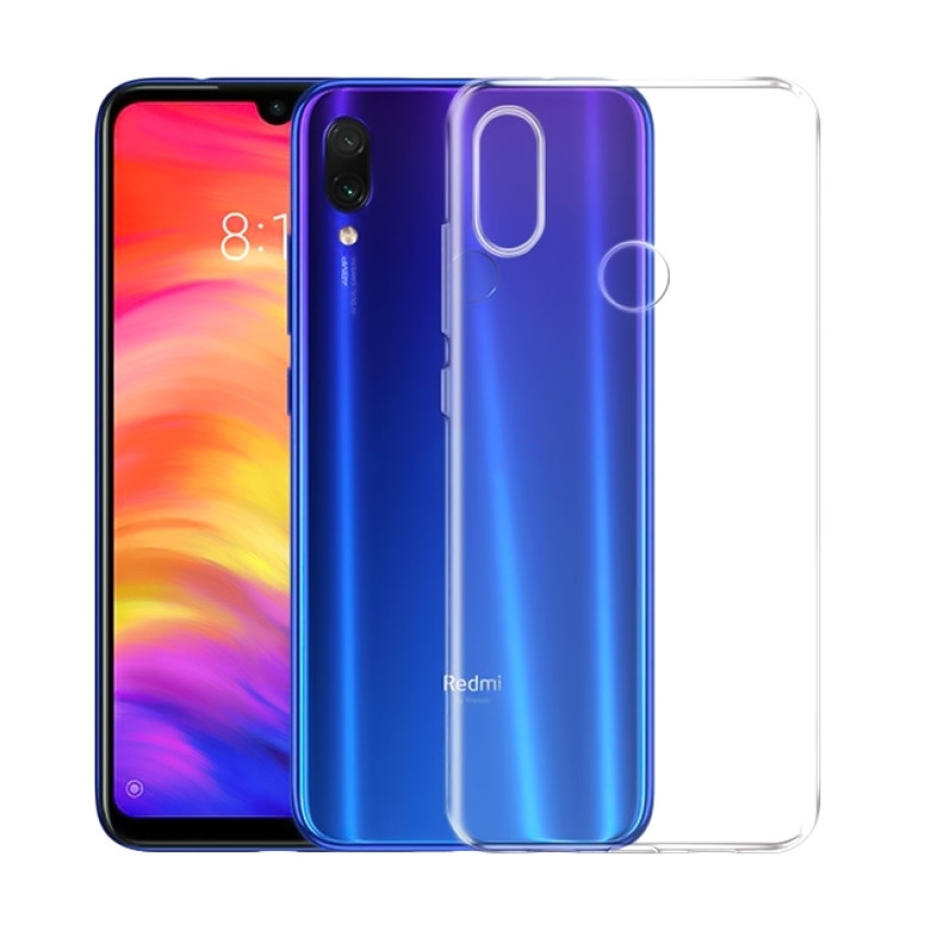 Θήκη Πλάτης Σιλικόνης Απλή για Xiaomi Redmi Note 7/7 Pro - Χρώμα: Διάφανο