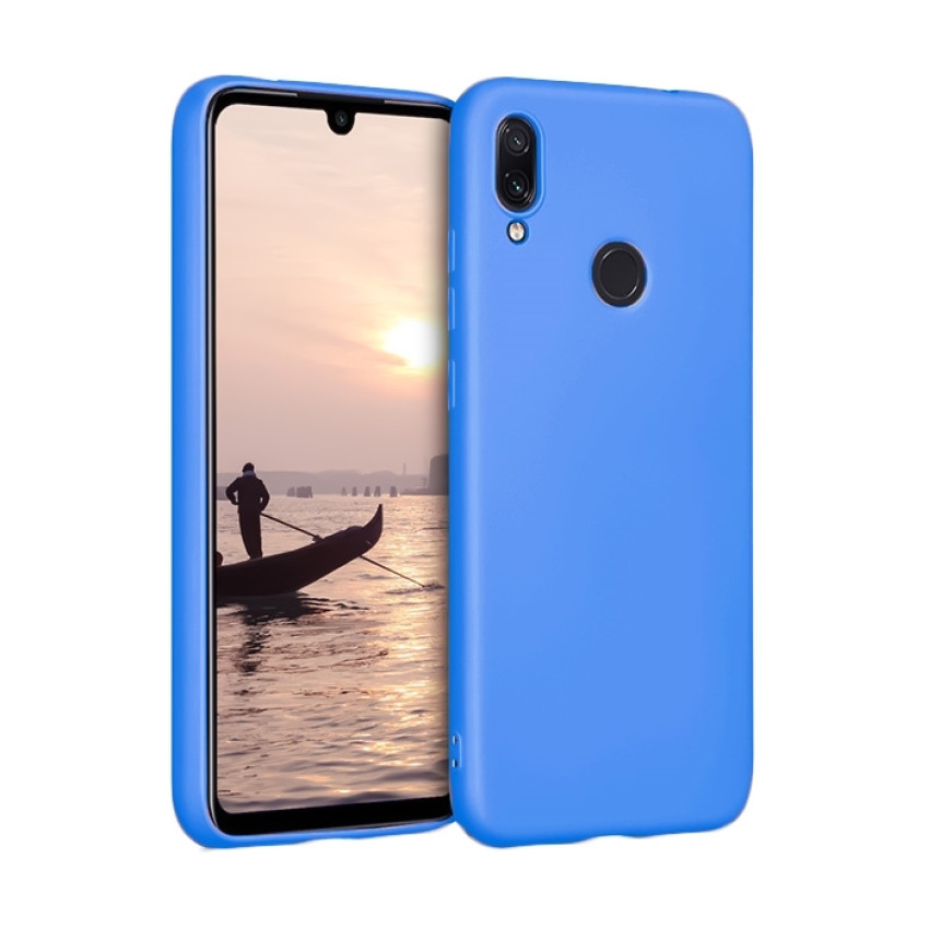 Θήκη Πλάτης Σιλικόνης Απλή για Xiaomi Redmi Note 7/7 Pro - Χρώμα: Μπλε