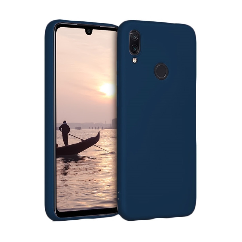 Θήκη Πλάτης Σιλικόνης Απλή για Xiaomi Redmi Note 7/7 Pro - Χρώμα: Σκούρο Μπλε