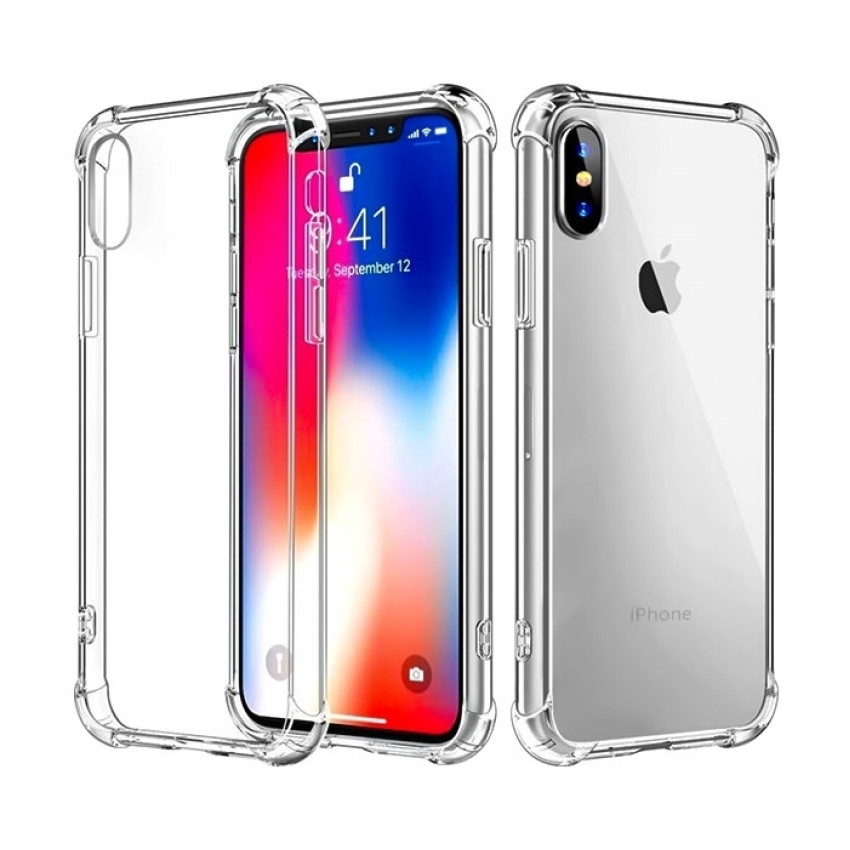 Θήκη Πλάτης Σιλικόνης Anti Shock για Apple iPhone Xs Max - Χρώμα: Διάφανο