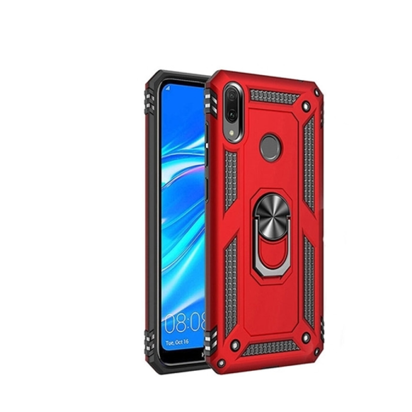 Σκληρή Θήκη Πλάτης Motomo με Δαχτυλίδι για Xiaomi Redmi Note 9 Pro - Χρώμα: Κόκκινο