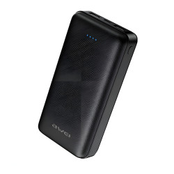 Awei P47K Power Bank With  2 USB Port 5V 2.1A 20000mAh - Color: Black