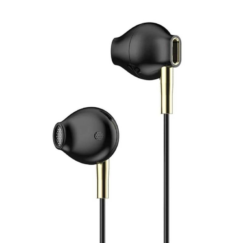 Moxom MX-EP07 Earbuds Handsfree με Βύσμα 3.5mm - Χρώμα: Μαύρο-Χρυσό