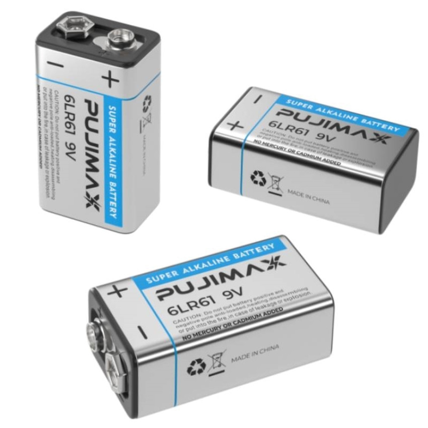 PUJIMAX PJ-6LR61 Επαναφορτιζόμενη Μπαταρία Super Alkaline 9V (1τμχ)