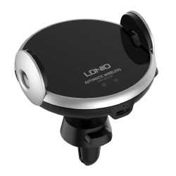 LDNIO MA02 Mobile Car Mount with Adjustable Hooks & 15W Wireless Charging - Color: Black