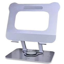 O-LONNIE L-008 360° Rotating Metal Desk Tablet Stand - Color: Silver