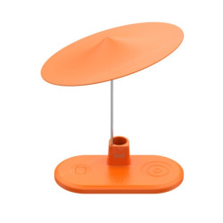 Budi (WL4800C) 20W Wireless Charging Stand for 2 Simultaneous Mobile Phones with 3-in-1 Night Light - Color: Orange