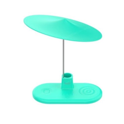 Budi (WL4800N) 20W Wireless Charging Stand for 2 Simultaneous Mobile Phones with 3-in-1 Night Light - Color: Turquoise