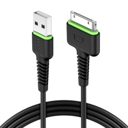 Budi (DC150i4BS) 30-Pin USB-A Charging & Data Transfer Cable for iPhone 4 iPod 1.2m - Color: Black