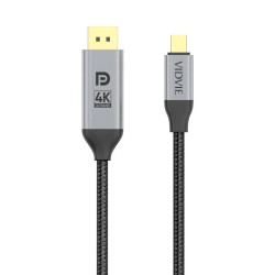 VIDVIE HD02 Type-C to DisplayPort Adapter Cable 4K Resolution 60hz 2m - Color: Dark Grey
