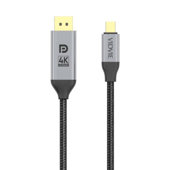 VIDVIE HD02 USB Type-C to Displayport Adapter Cable 4K Resolution 60hz - Color: Black