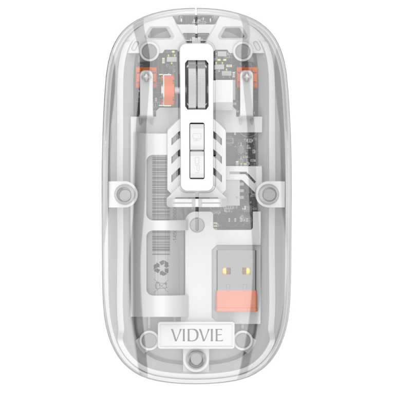 VIDVIE KB07 Επαναφορτιζόμενο Ασύρματο Οπτικό Ποντίκι - Χρώμα: Λευκό