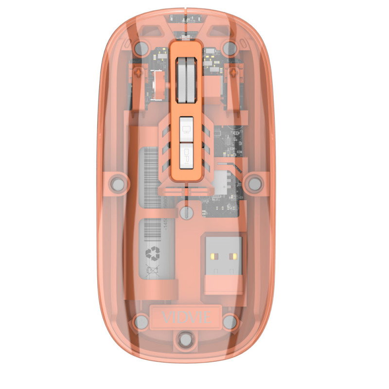 VIDVIE KB07 Επαναφορτιζόμενο Ασύρματο Οπτικό Ποντίκι - Χρώμα: Πορτοκαλί