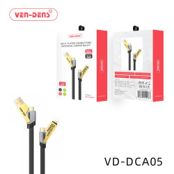 VEN-DENS VD-DCA05 65W Gold-Plated 4-in-1 Charging & Data Transfer Cable (1.2m) - Color: Black
