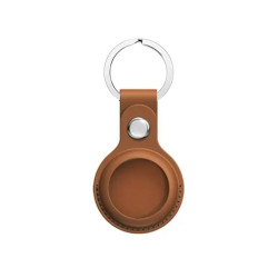 COTECi 86001-DG PU Keychain Case for AirTag - Color: Brown