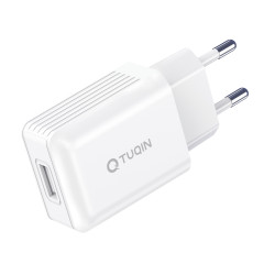 TUQIN QE44i Charger with USB-A Port & USB-A to Lighting Fast Charging Cable 1m - Color: White