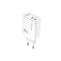 TUQIN QE59-C&i 30W Charger with 2xUSB-C Ports & Type-C to Lightning Fast Charging Cable 1m - Color: White