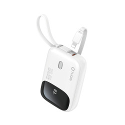 TUQIN QP24 PowerBank 10000mAh 22.5W with Fast Charging with 2 Type-C & Lightning Cables - Color: White