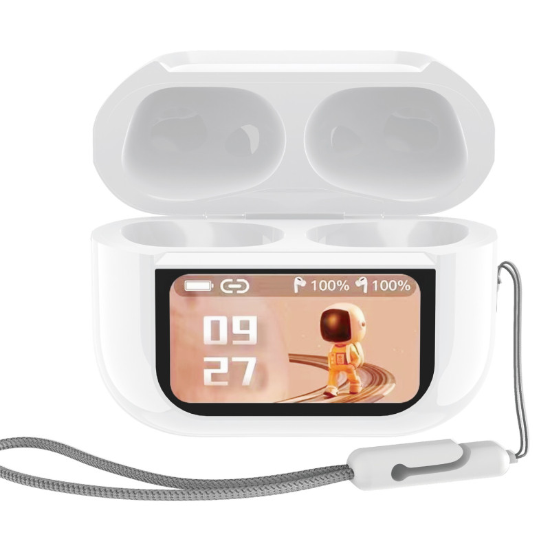 TUQIN QW20 Pro με Οθόνη Ασύρματα Bluetooth TWS Ακουστικά με Θήκη Φόρτισης - Χρώμα: Λευκό