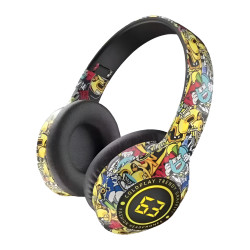 O-LONNIE YDM63 Wireless Bluetooth Headphones Graffiti with Type-C Charging Port - Color: Yellow