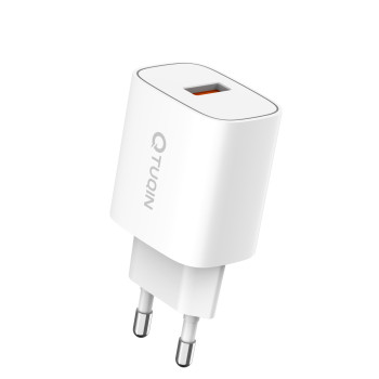 TUQIN QE17 Φορτιστής με 18W Γρήγορης Φόρτισης & Καλώδιο USB-A σε Type-C - Χρώμα: Λευκό