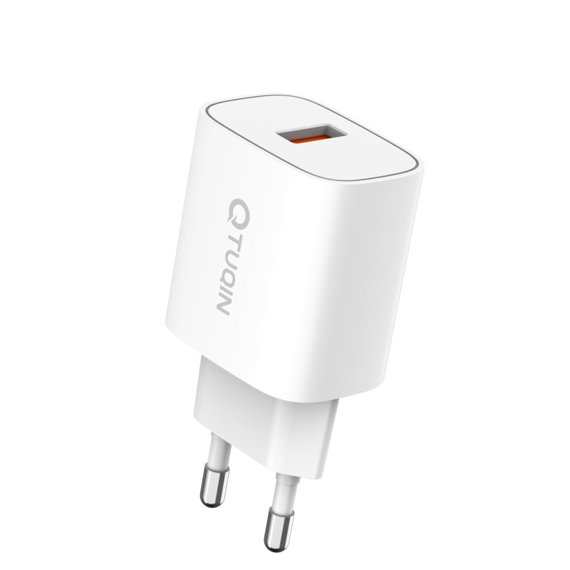 TUQIN QE17 Φορτιστής με 18W Γρήγορης Φόρτισης & Καλώδιο USB-A σε Type-C - Χρώμα: Λευκό