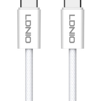 LDNIO LC901C 65W Καλώδιο Μεταφοράς Δεδομένων & Γρήγορης Φόρτισης με Θύρα Type-C σε Type-C (1m) - Χρώμα: Λευκό