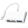 YESPLUS YS-1418 OTG Adapter Lightning 4 in 1 - Color: White