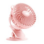 YESPLUS YS-1605 Επαναφορτιζόμενος Περιστρεφόμενος Ανεμιστήρας με Σφιγκτήρα Τραπεζιού 360° - Χρώμα: Ροζ