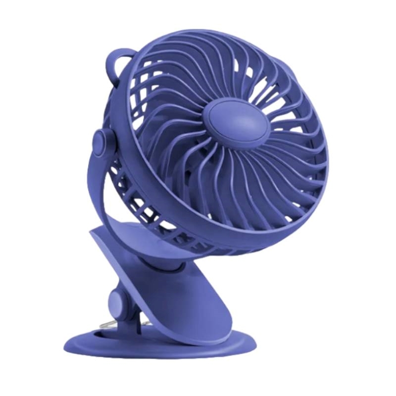 YESPLUS YS-1605 Επαναφορτιζόμενος Περιστρεφόμενος Ανεμιστήρας με Σφιγκτήρα Τραπεζιού 360° - Χρώμα: Μωβ
