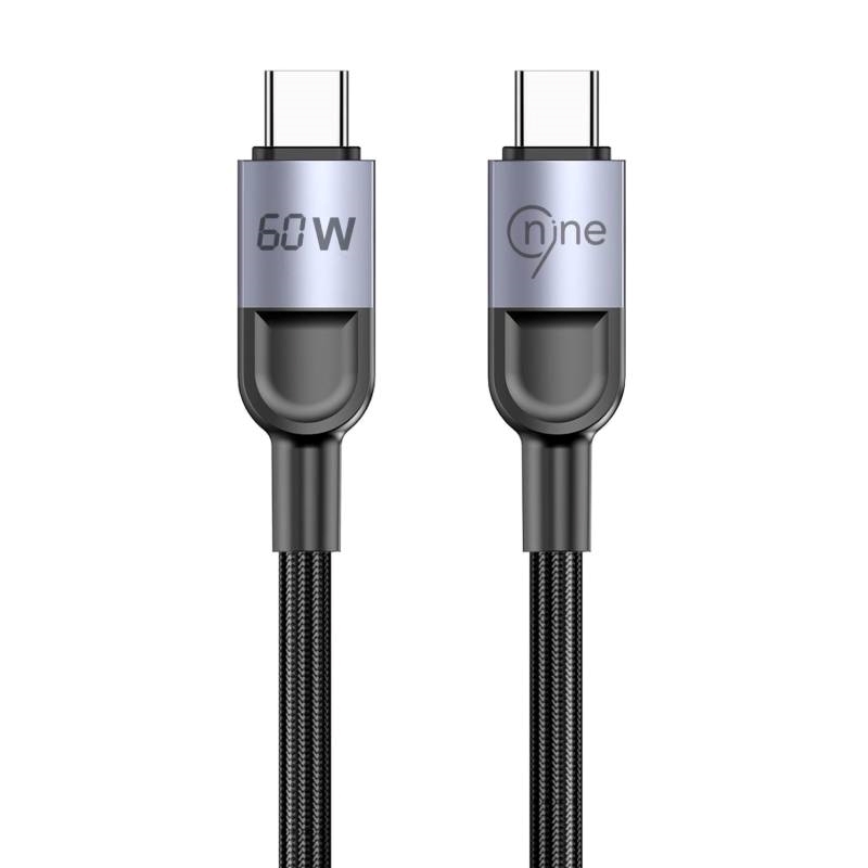 NINE 60W Starlink Καλώδιο Φόρτισης & Μεταφοράς Δεδομένων Type-C σε Type-C - Χρώμα: Μαύρο