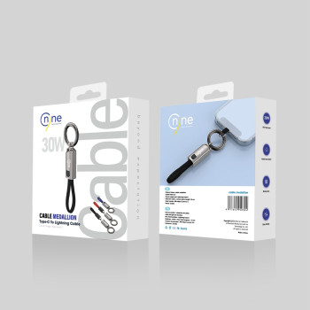 NINE 30W Medallion Καλώδιο Φόρτισης & Μεταφοράς Δεδομένων με Μπρελόκ Type-C σε Lightning - Χρώμα: Μαύρο NINE 30W Medallion Καλώδιο Φόρτισης & Μεταφοράς Δεδομένων με Μπρελόκ Type-C σε Lightning - Χρώμα: Μαύρο