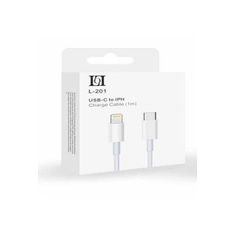 LOL L-201 Καλώδιο Φόρτισης & Μεταφοράς Δεδομένων USB-C σε Lightning (1m) - Χρώμα: Λευκό