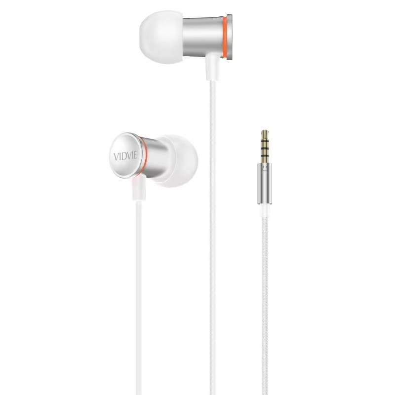 VIDVIE HS676 Handsfree Ακουστικά με Βύσμα 3.5mm Jack Υψηλής Ποιότητας Ήχος - Χρώμα: Λευκό