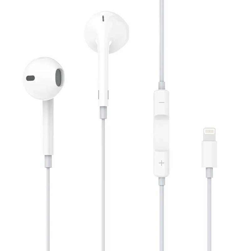 VIDVIE HS667 Handsfree Ακουστικά με Βύσμα Lightning & Ενσωματωμένο Μικρόφωνο & Κουμπί Αύξησης/Μείωσης Έντασης Ήχου - Χρώμα: Λευκό