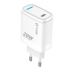 TUQIN QE57 C&C 20W Φορτιστής Γρήγορης Φόρτισης με Θύρα USB-C & Καλώδιο Type-C σε Type-C 1m - Χρώμα: Λευκό