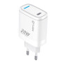 TUQIN QE57 C&C 20W Φορτιστής Γρήγορης Φόρτισης με Θύρα USB-C & Καλώδιο Type-C σε Type-C 1m - Χρώμα: Λευκό