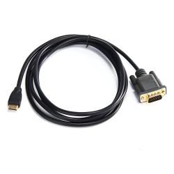 HDMI Male to VGA Male Cable 1.5m - Color: Black