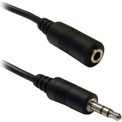 3.5mm Jack Male to 3.5mm Jack Female Cable 1.5m - Color: Black
