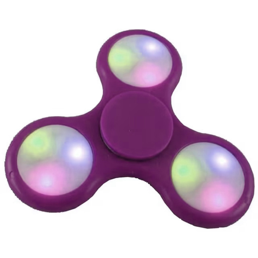 Αγχολυτικό Πλαστικό Παιχνίδι Fidget Spinner 5963-k με Πολύχρωμα Φωτάκια - Χρώμα: Μωβ