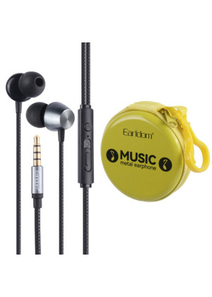 Earldom ET-E9 Music Ultra Bass With Hard Case Metal In-Ear Earphone - Χρώμα: Μαύρο