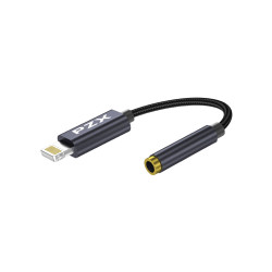 PZX 1506 Lightning Male to 3.5mm Female Audio Jack Adapter - Color: Black