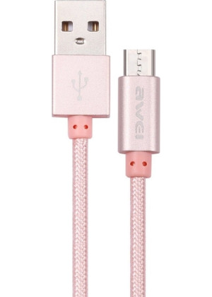 Awei CL-10 Καλώδιο Usb-A to Micro Usb Χρώμα: Χρυσό Ρόζ