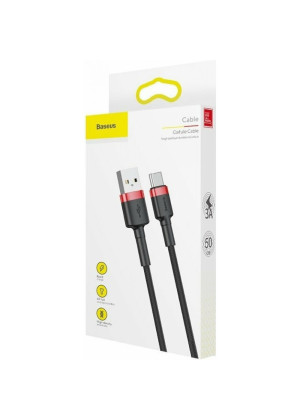 Baseus CATKLF-C91 Καλώδιο Cafule Braided USB 2.0 USB-C Male σε USB-A Male 2m - Χρώμα: Μαύρο