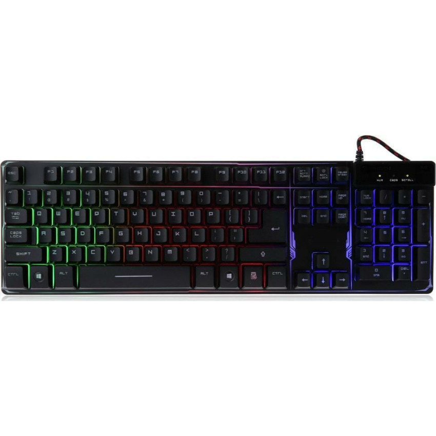 Φωτιζόμενο Ενσύρματο Πληκτρολόγιο για Gaming - Andowl LED Keyboard Q-801