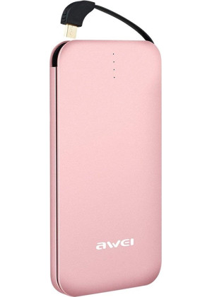 Awei P20K PowerBank με Θύρα USB-A 8000mAh - Χρώμα: Ροζ Χρυσό