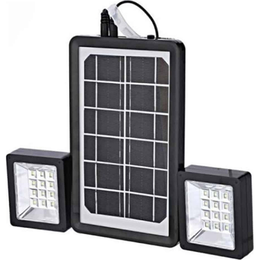 Mini Ηλιακό Σύστημα Φωτισμού με Solar Panel 6V 3W & Powerbank USB & Προβολείς 12 LED 2x100LM EP-05