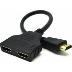Andowl Q-C29 HDMI Male to HDMI 2x Female Converter - Color: Black