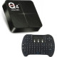 Smart TV Box Andowl 4GB + 64GB Q4 Mini Android 10 Ultra 6K με Ασύρματο Πληκτρολόγιο Μαύρο