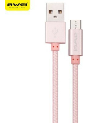 Awei CL-10 Καλώδιο Usb-A to Micro Usb Χρώμα: Χρυσό Ρόζ